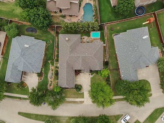 5143 Pond Bluff Way, Fairview, TX 75069 - aerial view of a pool area