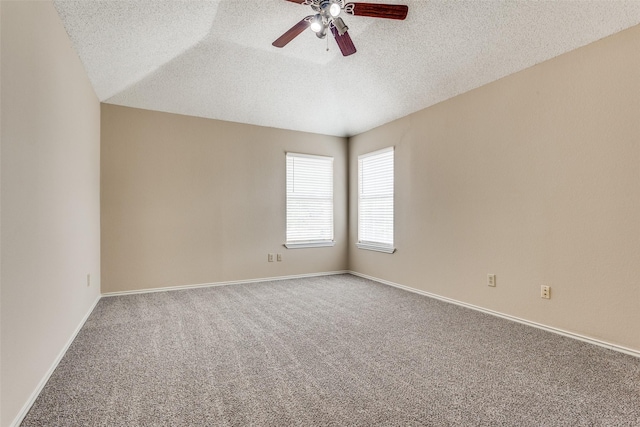 7816 Hardwick Ct, Plano, TX 75025 - spare room featuring a textured ceiling, carpet floors, a ceiling fan, and baseboards