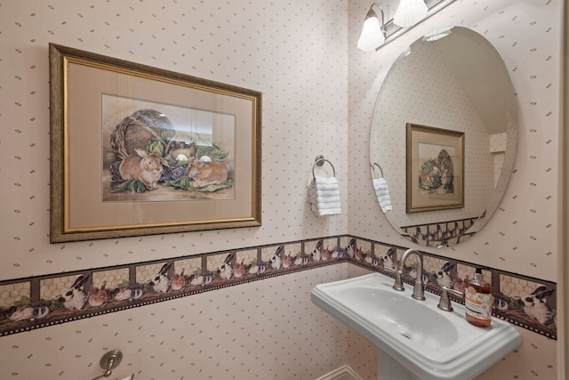 1405 Micah Way, Keller, TX 76248 - bathroom featuring wallpapered walls and a sink