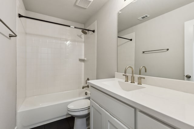 2921 Citation Rd, Celina, TX 75009 - full bath featuring toilet, vanity, tile patterned floors, and shower / bathtub combination