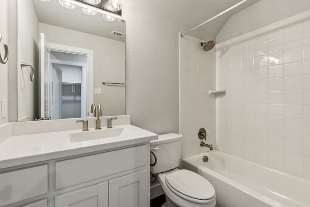 2921 Citation Rd, Celina, TX 75009 - full bathroom with toilet, vanity, bathing tub / shower combination, and a textured wall