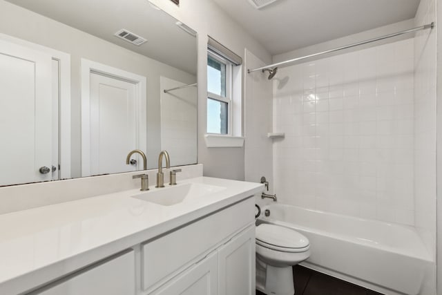 2921 Citation Rd, Celina, TX 75009 - full bath with toilet, vanity, bathing tub / shower combination, and tile patterned flooring