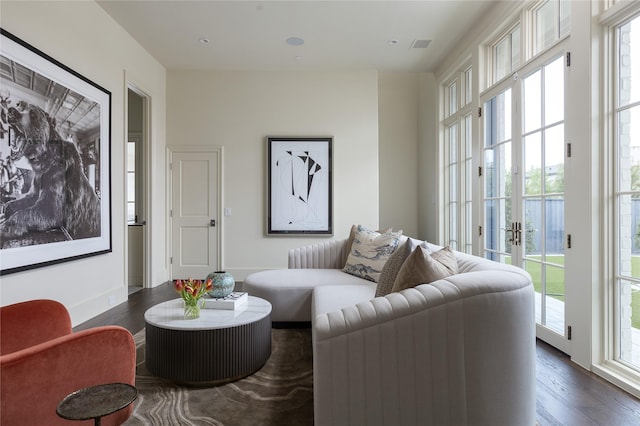5610 Lobello, Dallas, TX 75229 - living area with dark wood finished floors and recessed lighting