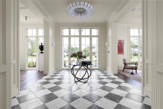 5610 Lobello, Dallas, TX 75229 - foyer entrance featuring ornamental molding and light tile patterned flooring