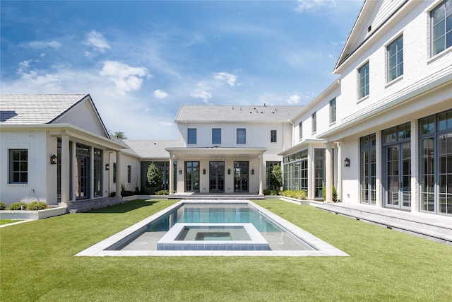 5610 Lobello, Dallas, TX 75229 - view of pool with a yard, a patio area, and a pool with connected hot tub