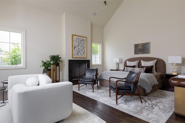 5610 Lobello, Dallas, TX 75229 - bedroom featuring wood finished floors and high vaulted ceiling