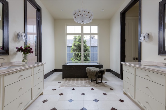 5610 Lobello, Dallas, TX 75229 - bathroom with two vanities and baseboards