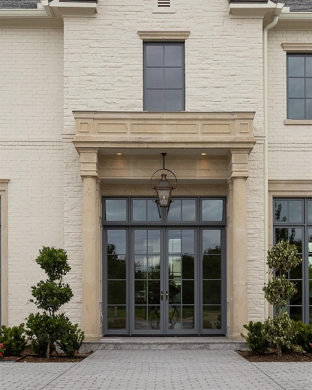 5610 Lobello, Dallas, TX 75229 - entrance to property with french doors and brick siding
