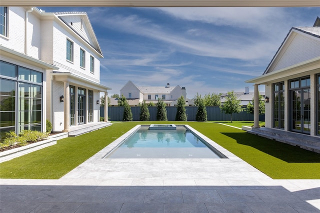 5610 Lobello, Dallas, TX 75229 - view of pool featuring a patio area, a residential view, and a pool with connected hot tub