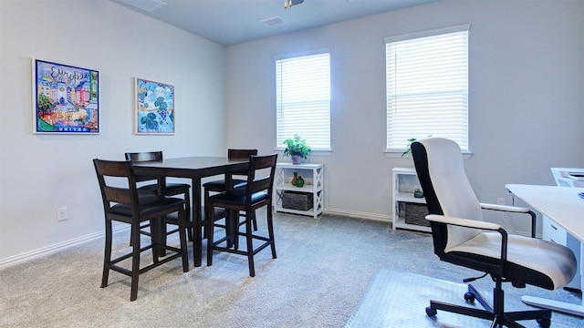 7436 Palisades Dr, Rowlett, TX 75088 - office area featuring light carpet and baseboards