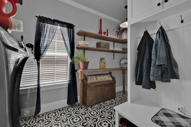 150 St Andrews Ln, Benton, LA 71006 - mudroom with baseboards and ornamental molding