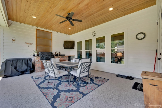150 St Andrews Ln, Benton, LA 71006 - view of patio / terrace with ceiling fan and outdoor dining space