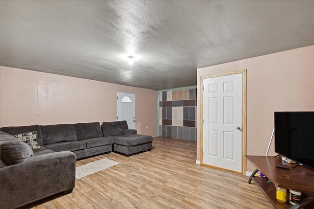 1474 Vz County Road 3810, Wills Point, TX 75169 - living area with light wood-style flooring, a textured ceiling, and baseboards