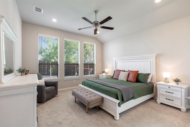 1106 Sassafras Dr, Princeton, TX 75407 - bedroom with light colored carpet, a ceiling fan, and recessed lighting