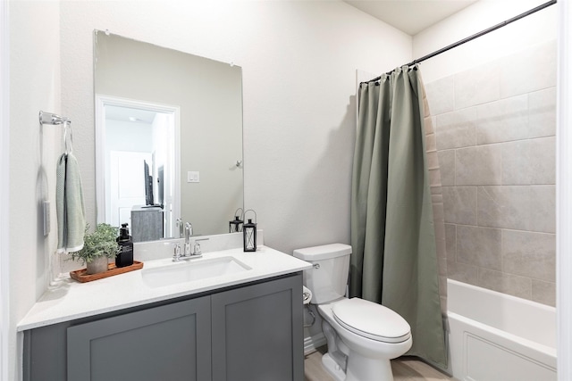 1106 Sassafras Dr, Princeton, TX 75407 - bathroom featuring toilet, vanity, and shower / bathtub combination with curtain