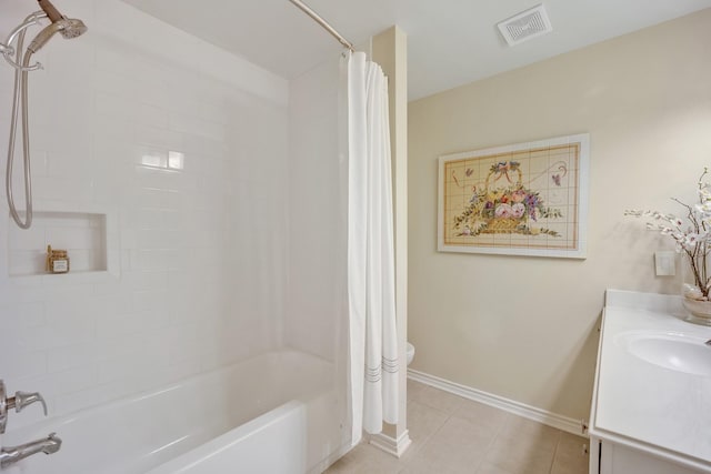 1521 Rice Rd Unit A101, Tyler, TX 75703 - full bath featuring tile patterned flooring, shower / bath combo, baseboards, vanity, and toilet