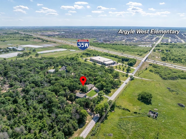 919 Old Justin Rd, Argyle, TX 76226 - aerial view of property's location with rural landscape