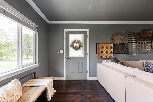 919 Old Justin Rd, Argyle, TX 76226 - foyer featuring ornamental molding, wood finished floors, and baseboards