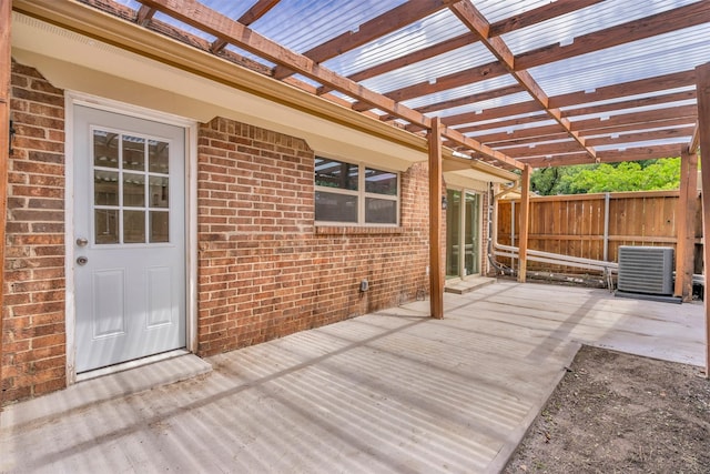 13788 Brookgreen Cir, Dallas, TX 75240 - deck with central air condition unit, a pergola, and fence