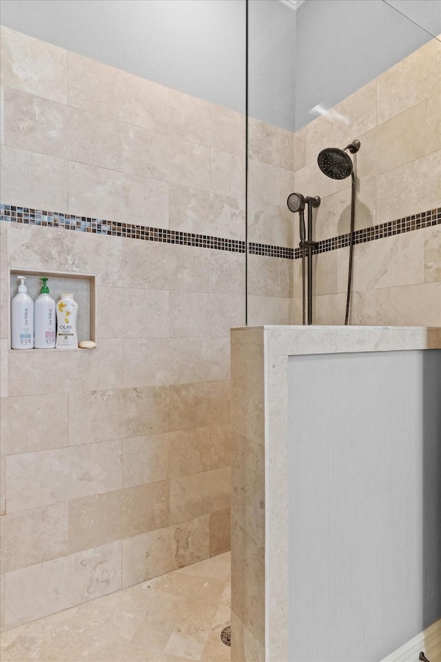 bathroom featuring walk in shower