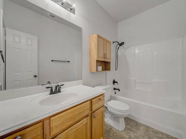 2500 Westheimer Rd, Denton, TX 76210 - full bathroom with toilet, vanity, tub / shower combination, and tile patterned floors