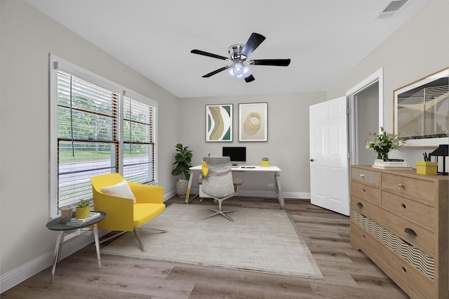 501 S Eddy Ave, Denison, TX 75020 - office space featuring wood finished floors and ceiling fan