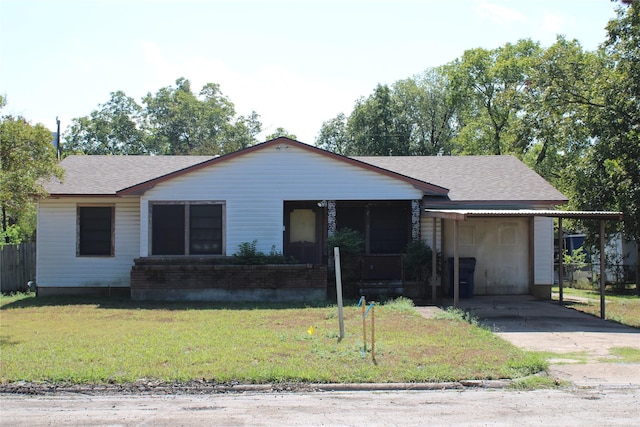 114 Wilmington Ave, Waxahachie, TX 75165 - view of front of house with concrete driveway, roof with shingles, a carport, and a porch