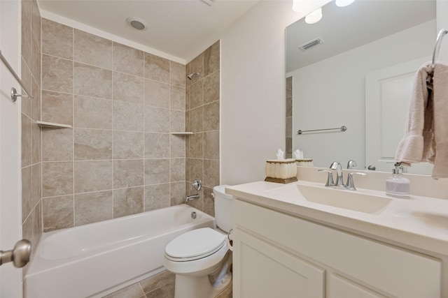 7320 San Saba Dr, Mckinney, TX 75070 - full bath featuring vanity, bathing tub / shower combination, and tile patterned floors