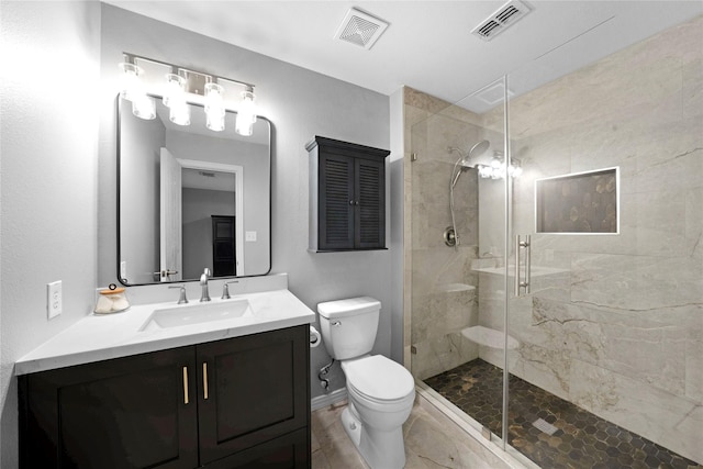 3421 Paisano Trl, Plano, TX 75093 - bathroom featuring toilet, a shower stall, and vanity