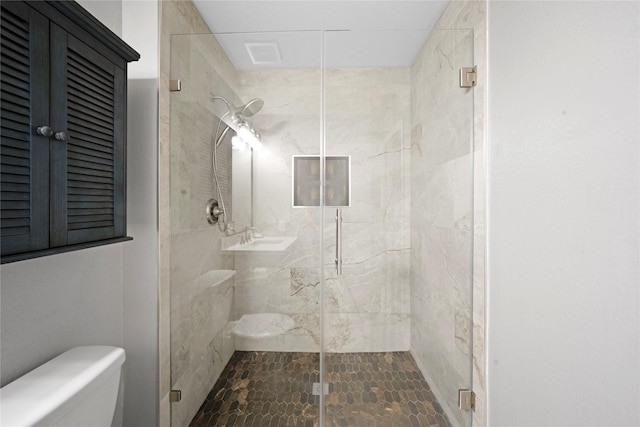 3421 Paisano Trl, Plano, TX 75093 - full bathroom featuring toilet and a stall shower