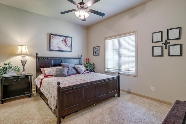 6700 Lions Gate Ct, Arlington, TX 76001 - bedroom with light colored carpet, baseboards, and ceiling fan
