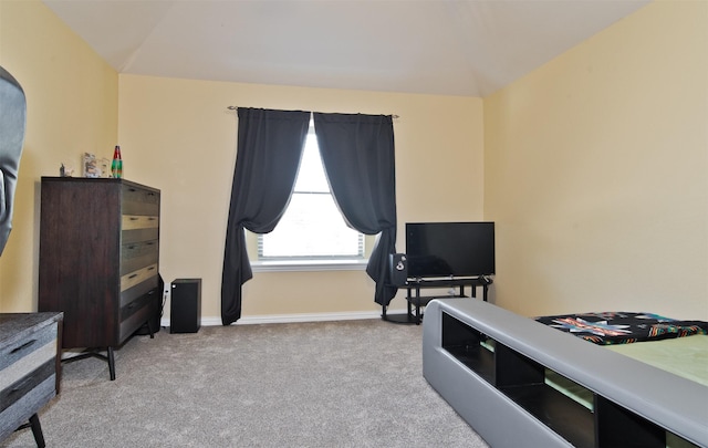9521 Cholla Cactus Trl, Fort Worth, TX 76177 - carpeted bedroom with lofted ceiling and baseboards
