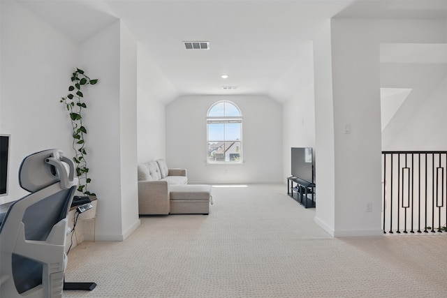 4008 Prickly Pear Ave, Aubrey, TX 76227 - sitting room with carpet floors, lofted ceiling, and baseboards