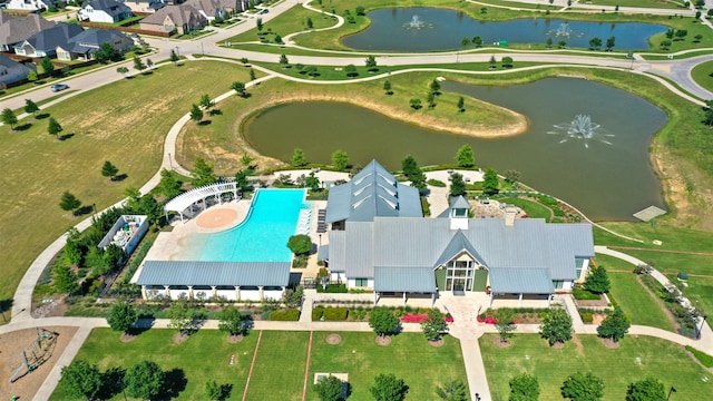 4008 Prickly Pear Ave, Aubrey, TX 76227 - aerial view of property and surrounding area with a nearby body of water and a pool area