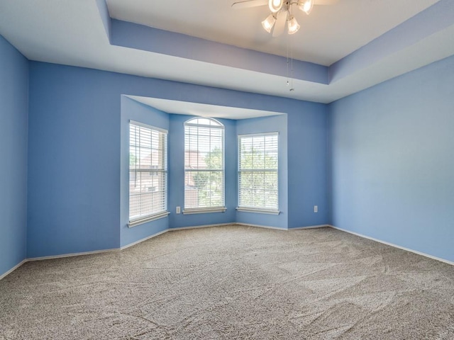 2540 Briardale Dr, Carrollton, TX 75006 - empty room with healthy amount of natural light, carpet floors, baseboards, and a raised ceiling