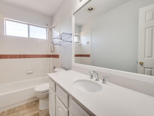2540 Briardale Dr, Carrollton, TX 75006 - full bathroom featuring toilet, shower / washtub combination, and vanity
