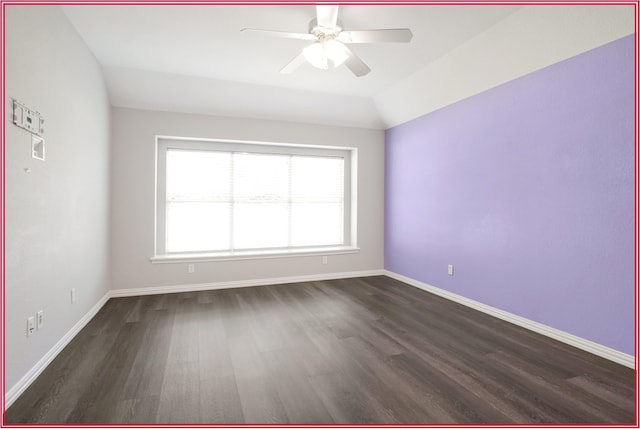 5005 Odeum Ct, Fort Worth, TX 76244 - empty room with dark wood-style flooring, ceiling fan, and baseboards