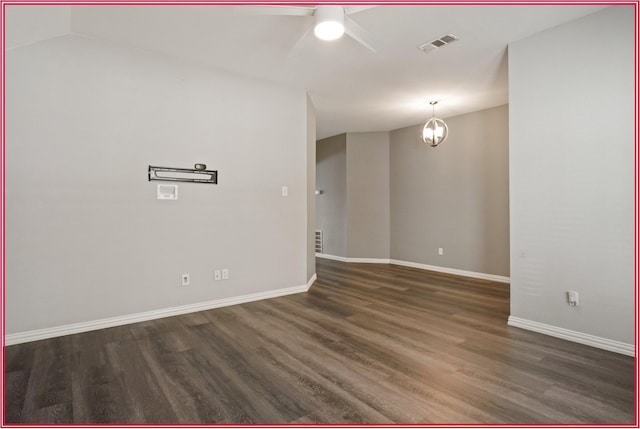 5005 Odeum Ct, Fort Worth, TX 76244 - spare room with dark wood-type flooring, baseboards, and a ceiling fan