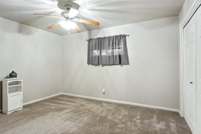 1512 Hulme St, Bowie, TX 76230 - unfurnished bedroom featuring carpet flooring, a closet, baseboards, and ceiling fan