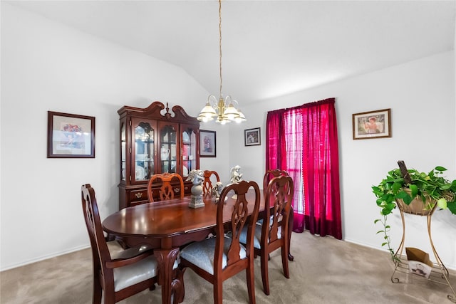 3953 Silver Springs Dr, Fort Worth, TX 76123 - carpeted dining area featuring a chandelier, lofted ceiling, and baseboards