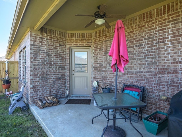14361 Mariposa Lily Ln, Fort Worth, TX 76052 - view of patio / terrace with ceiling fan and outdoor dining area