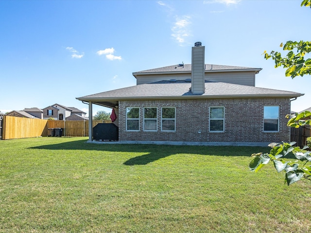 14361 Mariposa Lily Ln, Fort Worth, TX 76052 - back of property with brick siding, a chimney, and a shingled roof