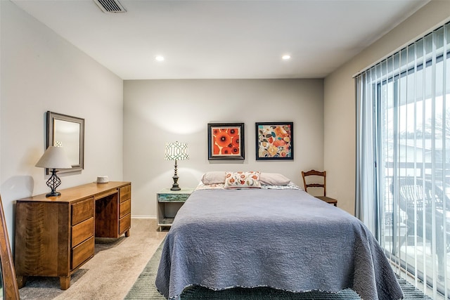 4616 W Lovers Ln Unit 231, Dallas, TX 75209 - bedroom with light colored carpet, recessed lighting, and baseboards
