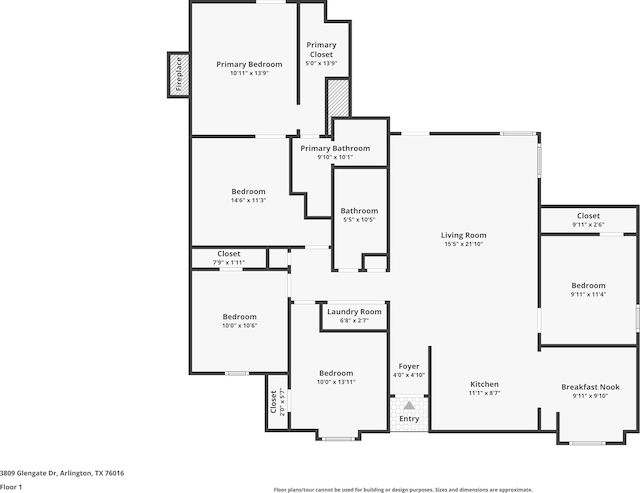 3809 Glengate Dr, Arlington, TX 76016 - room layout