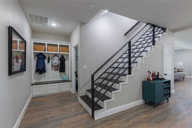 117 Rock Salt Dr, Springtown, TX 76082 - mudroom with dark wood-style flooring and baseboards