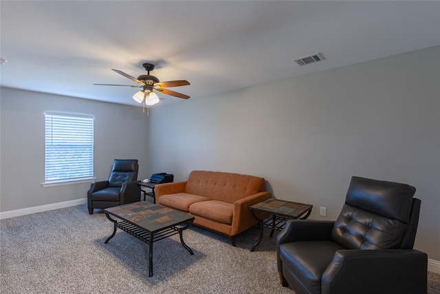 117 Rock Salt Dr, Springtown, TX 76082 - carpeted living room featuring baseboards and ceiling fan