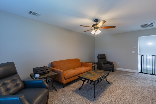 117 Rock Salt Dr, Springtown, TX 76082 - living room with light carpet, a ceiling fan, and baseboards