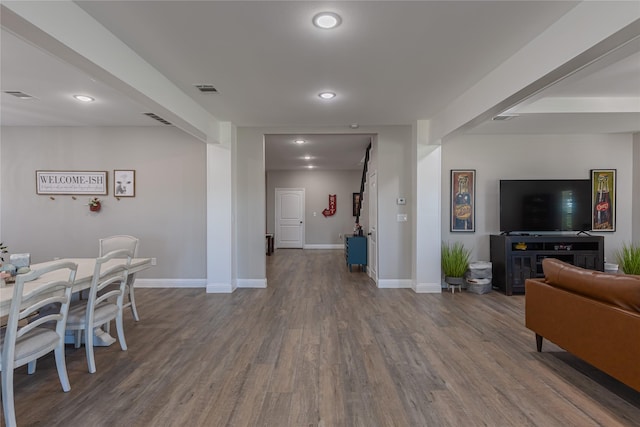 117 Rock Salt Dr, Springtown, TX 76082 - dining area featuring wood finished floors, baseboards, and recessed lighting