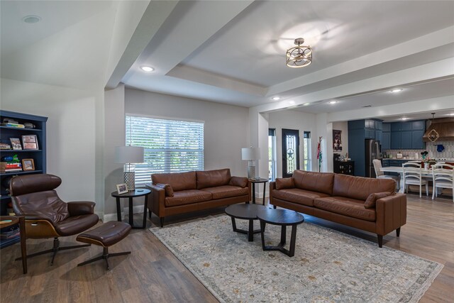 117 Rock Salt Dr, Springtown, TX 76082 - living room with dark wood-style floors, recessed lighting, and baseboards