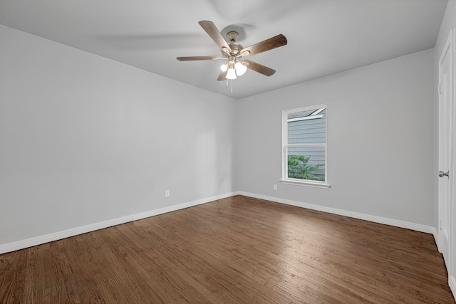 3329 8th Ave, Fort Worth, TX 76110 - unfurnished room featuring baseboards, wood finished floors, and a ceiling fan